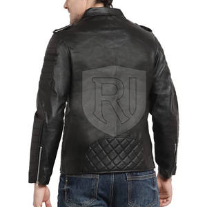 Veste en cuir pour hommes Oem Service Veste en cuir pour hommes de haute qualité Veste en cuir d'hiver pour hommes - Product Image 4