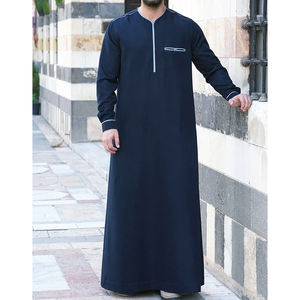 Jubba Thobe Islámica para Hombre, Personalizada, Talla Grande, Ligera, Transpirable, Lisa, Informal, Larga hasta el Tobillo, Manga Larga, para Eid y Ramadán - Product Image 4