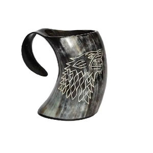 Tazas de cuerno de Vikingo, fábrica de La India, productos artesanales, taza para beber de cuerno, nuevo diseño, bebida vikinga Original Natural - Product Image 1
