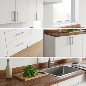 Muebles de Cocina de Melamina, Modernos, Modulares, Económicos, de Tablero de Partículas MFC, Juego Completo, Empaque Plano, Tamaño Personalizado, Turquía - Product Image 2