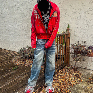 Sweats à capuche décontractés épais en molleton avec strass imprimés sweats à capuche vierges en coton Boxy personnalisés sweats à capuche unisexe chauds et lourds - Product Image 6