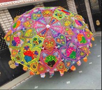 Parapluie traditionnel indien grand et élégant 100% coton pour la maison, les fêtes, les décorations de mariage, les cadeaux de fête prénuptiale, les cadeaux d'anniversaire, Hari Om