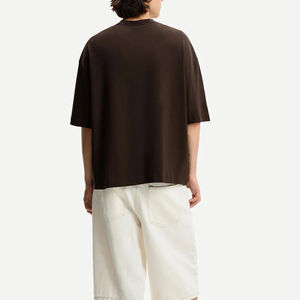 เสื้อยืดคอกลมแขนสั้นผ้าฝ้าย 100% สำหรับผู้ชาย เสื้อเปล่าเรียบง่าย เสื้อผ้าผู้ชาย เสื้อยืดฤดูร้อน เสื้อยืดลำลองทรงโอเวอร์ไซส์ ไหล่ตก - Product Image 6