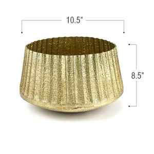 Elegant Floor Planters <b>Set</b> <b>of</b> <b>3</b> in Aluminum with Gold and Silver Plated Finished Perfect for Garden and Wedding Flower Displays - Product Image 4