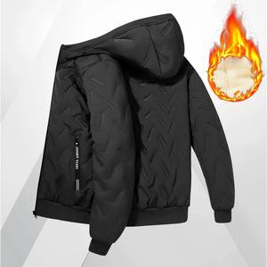 2025 <b>Men</b> Autumn Winter Breathable Eco-Friendly 100% Cotton Solid Sports Suit Hooded Casual <b>Cardigan</b> Jacket Outdoor Thick Warm - Product Image 5