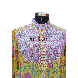 Robe en coton naturel vintage indienne faite à la main, style A, motif floral magnifique, décontractée, pour les fêtes d'été, à porter au quotidien, formelle - Product Image 4