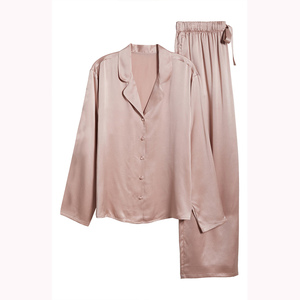 Precio al por mayor de fábrica Bata de seda Beltable Camisón Camisa de vestir de seda Pijamas 100% Pijamas de seda con calidad - Product Image 1