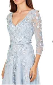 Motif géométrique élégant paillettes perles broderie Lycra étage longueur sans manches col en V Cocktail robe de soirée Tulle ODM - Product Image 3