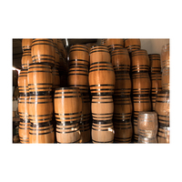 Baril à vin et à bière en bois fait main de 200 L avec finition laquée marron et bordure noire La Casa Del Barril