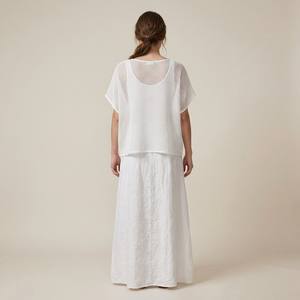 Ensemble haut en tricot large et robe à col en V avec poches 100% coton et 100% lin - Product Image 2