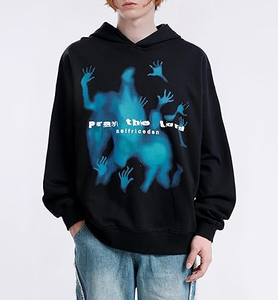 2025 sweat à capuche imprimé unisexe avec col pull confortable noir vêtements d'hiver doux Style décontracté avant Logo OEM Service sweats à capuche pour hommes - Product Image 3