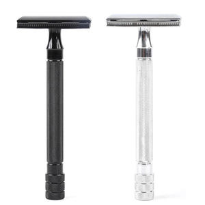 Men's Stainless Steel Twin Blade <b>Straight</b> Safety <b>Razor</b> High Quality Non-Disposable Face/Body Use Shaving <b>Kit</b> - Product Image 4