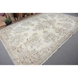 Alfombra Vintage Extra Grande de 7.6x11.8 pies, Alfombra Turca, Alfombra Blanca Estilo Suroeste - Product Image 5