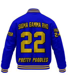 Sigma Gamma Rho 1922 Legacy Letterman Jacket SGRho Greek Varsity Royal Poodle Inspired Pride Apparel - Product Image 3