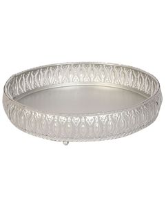 Luxury Silver Aluminium Round Tray For Wedding Home Decoration in Wholesale Price From India - Product Image 1