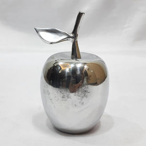 Nouvelle arrivée incroyable, sculpture en aluminium de style marbre, aspect métallique brillant, texture martelée, plaqué argent - Product Image 4