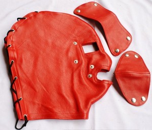 Disfraz de cuero genuino Máscara de capucha Estilo de Halloween Talla única Se adapta a la mayoría de las cuatro estaciones - Product Image 4