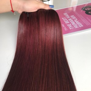 ผมตรงกระดูกผมคนแท้จากเวียดนามผมตรงขอบหยักทรงหลวมสีเบอร์กันดี - Product Image 1