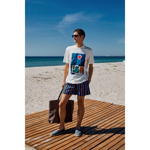 GRIMELANGE PROVENCE เสื้อยืดคอกลมผู้ชายผ้าฝ้ายออร์แกนิก 100% ทรงปกติ - Product Image 5