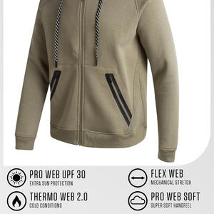 Sudadera con capucha y cremallera de fabricante OEM para hombre, tela transpirable con impresión de logotipo de ajuste personalizado y soporte de etiqueta privada - Product Image 3