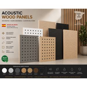 Akupanel Microperforated MDF <b>Acoustic</b> Panels 0.85 mm 2.66 mm C/c Wood Veneer Finish for Studios and Bedrooms - Product Image 1