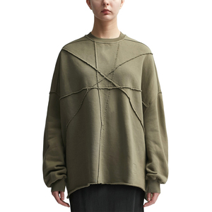 Sudadera de algodón y poliéster de gran tamaño de alta calidad Unisex, logotipo bordado, hombro caído, cuello redondo, informal, Invierno para hombres y mujeres - Product Image 1