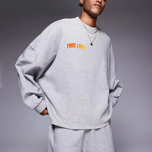 OEM/ODM 100% algodón tejido mezclado sudadera para hombre básico pesado grueso polar 450GSM de gran tamaño Boxy fit sudadera para hombre - Product Image 1