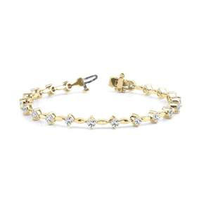 Pulsera de tenis de estilo único de diamante de corte redondo de 8,00 MM para mujeres que usan pulsera - Product Image 5
