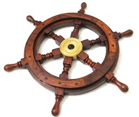 Volant de bateau nautique en bois de 24 pouces, artisanal, personnalisable, à suspendre au mur, style vintage, pour la maison ou le bureau