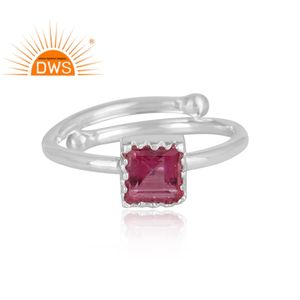 แหวนพลอยบุษราคัมสีชมพูธรรมชาติดีไซน์แบบทำด้วยมือของผู้ผลิต - Product Image 2