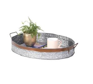 Bandeja de metal de lujo con técnica de color esmaltado para servir en reuniones familiares Decoración interior y celebraciones - Product Image 1