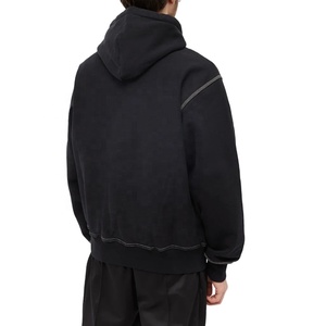 Sweat à capuche zippé unisexe OEM personnalisé, coupe décontractée, 100 % coton molletonné, imperméable, grande taille, couleur unie, haute qualité, hiver - Product Image 3