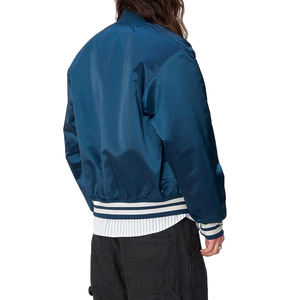 Vestes en satin de soie à la mode très vendues vestes en satin avec logo personnalisé blouson d'aviateur en satin de couleur unie pour hommes - Product Image 6