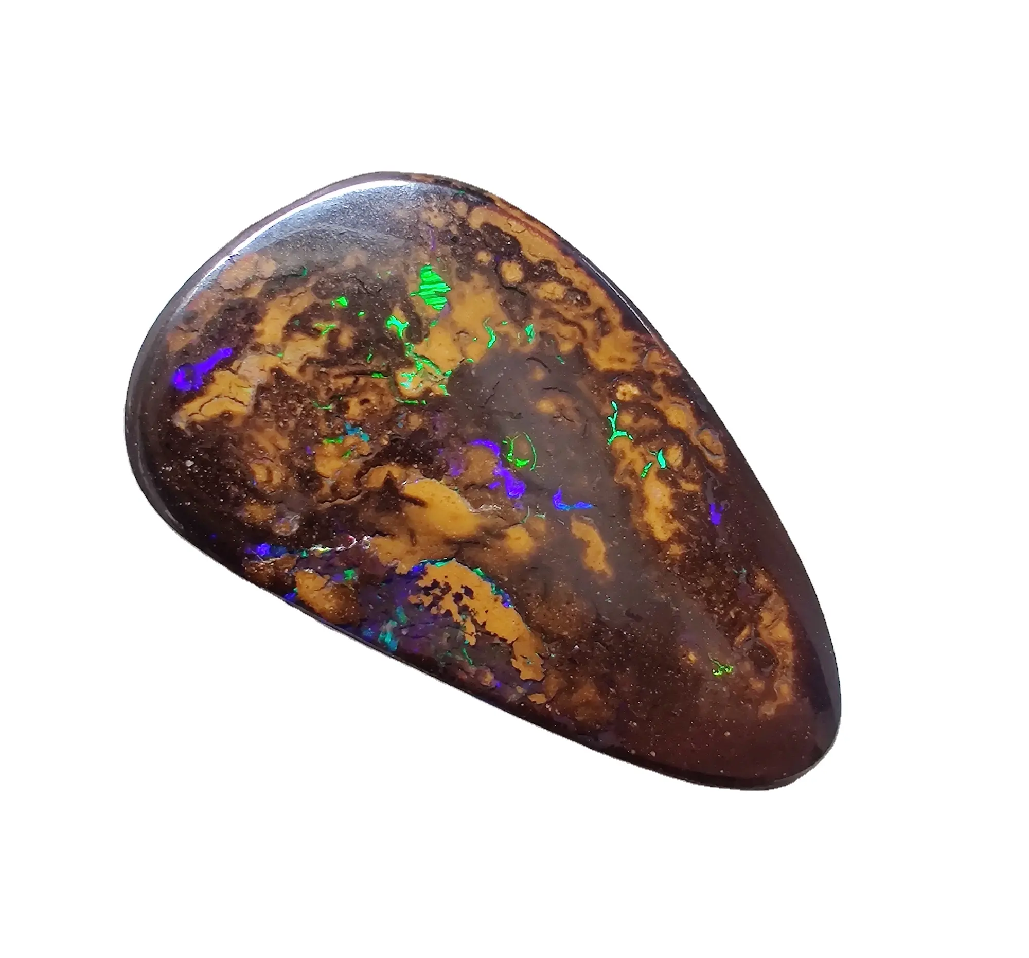 Natural Boulder Opal from Australia Hand Polished Fancy Shape Loose Gemstones Cabochon for Ring Jewelry