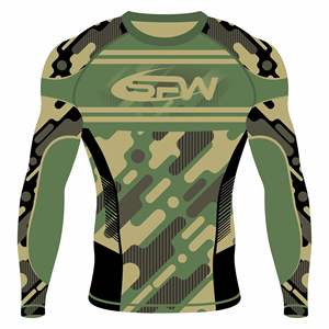 เสื้อรัดกล้ามเนื้อแขนยาวพิมพ์โลโก้เองสำหรับผู้ชาย เหมาะสำหรับ MMA BJJ เล่นเซิร์ฟ ป้องกันรังสียูวี ออกกำลังกายในยิม - Product Image 1