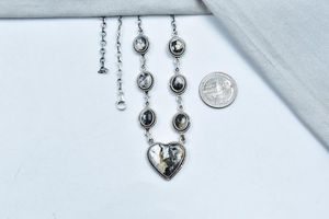 สร้อยคอเงินสเตอร์ลิงทำด้วยมือรูปควายสีขาวพร้อมสายโซ่โรเดียมปรับขนาดได้18นิ้วและตัวเรือนชุบทอง - Product Image 6