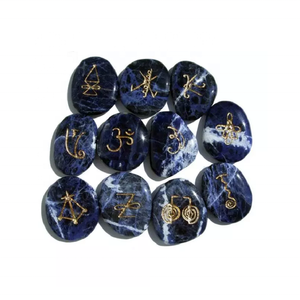 Piedra sin forma de sodalita Karuna de alta calidad, juego de Karuna de 11 piezas, cristal curativo natural, piedras preciosas de Reiki, juego de Karuna al por mayor - Product Image 1
