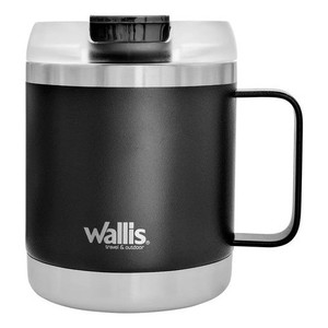 Tumbler in Acciaio Inossidabile Wallis, Tazza Termica 470 ml Nero Opaco con Protezione Antispruzzo e Coperchio a Vite - Product Image 5