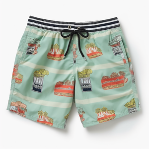 Pantalones cortos de playa sostenibles elásticos de 4 vías, pantalones cortos de baño impermeables personalizados para hombres, transpirables, antiarrugas, servicio OEM disponible - Product Image 3