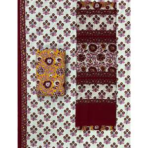 Unstitched Mulmul Dupatta Shekhawati <b>Block</b> <b>Printed</b> Pakistani Dress Includes Salwar Kameez Choli and Lehenga Choli Suit - Product Image 1