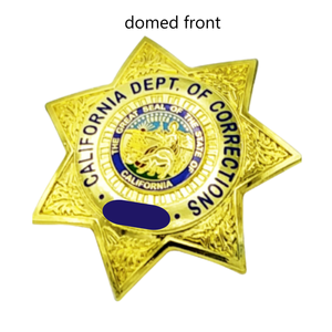 Insignia Personalizada con el Sello del Estado Antiguo CDC/R - Plana o Abombada, Sin Bandera, Bordada en 3D con Seda y Pin de Seguridad - Product Image 4