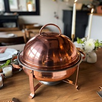 Réchaud en cuivre fait à la main de qualité supérieure-Chauffe-plats et serveur de buffet décoratif pour hôtels et restaurants à domicile