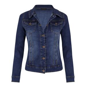 Custom Women's Jackets Regular Fit Button up Long Sleeve Hooded Denim Tops Fashionable and Breathable with Cotton Filling - Product Image 3