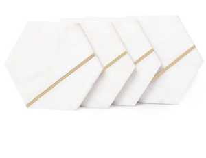 Posavasos de Mármol Únicos de Alta Calidad, Juego de 4 Platos, Salvamanteles Redondos para Tazas de Té, Diseño Moderno y Elegante, Vajilla Cuadrada para el Hogar - Product Image 1