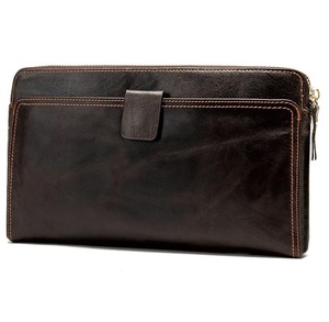 กระเป๋าคลัทช์หนัง PU สำหรับผู้ชายกระเป๋าคลัทช์มีซิปออกแบบโลโก้ตามสั่งลายนูนแบบทึบซับโพลีเอสเตอร์ - Product Image 1