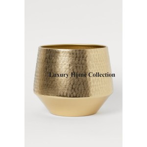 Pots et jardinières intelligents de grande forme de luxe rond entièrement plaqué or de haute qualité pour la décoration de mariage et de fêtes à bas prix - Product Image 4