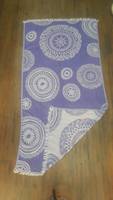 DAFNI BIG PAZAR Serviette de plage en tissu éponge de coton à motif d'étoiles de mer imprimé violet, avec pompons blancs, poids moyen, laminé HDPE