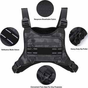 Custom Lightweight Waterproof <b>Running</b> Vest Front Chest Pack with Built-In Phone Holder Anti-Theft Sports Chest Rig Bag for Men - Product Image 5