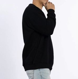 Custom <b>Men's</b> Pure Black <b>Long</b> <b>Sleeve</b> Sweatshirt Heavy Thick Cotton <b>Stripe</b> <b>Shirts</b> Top Hoodies & Sweatshirts - Product Image 4