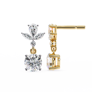 Boucles d'oreilles uniques en or 18 carats avec diamant de laboratoire, boucles d'oreilles de qualité supérieure - Product Image 4